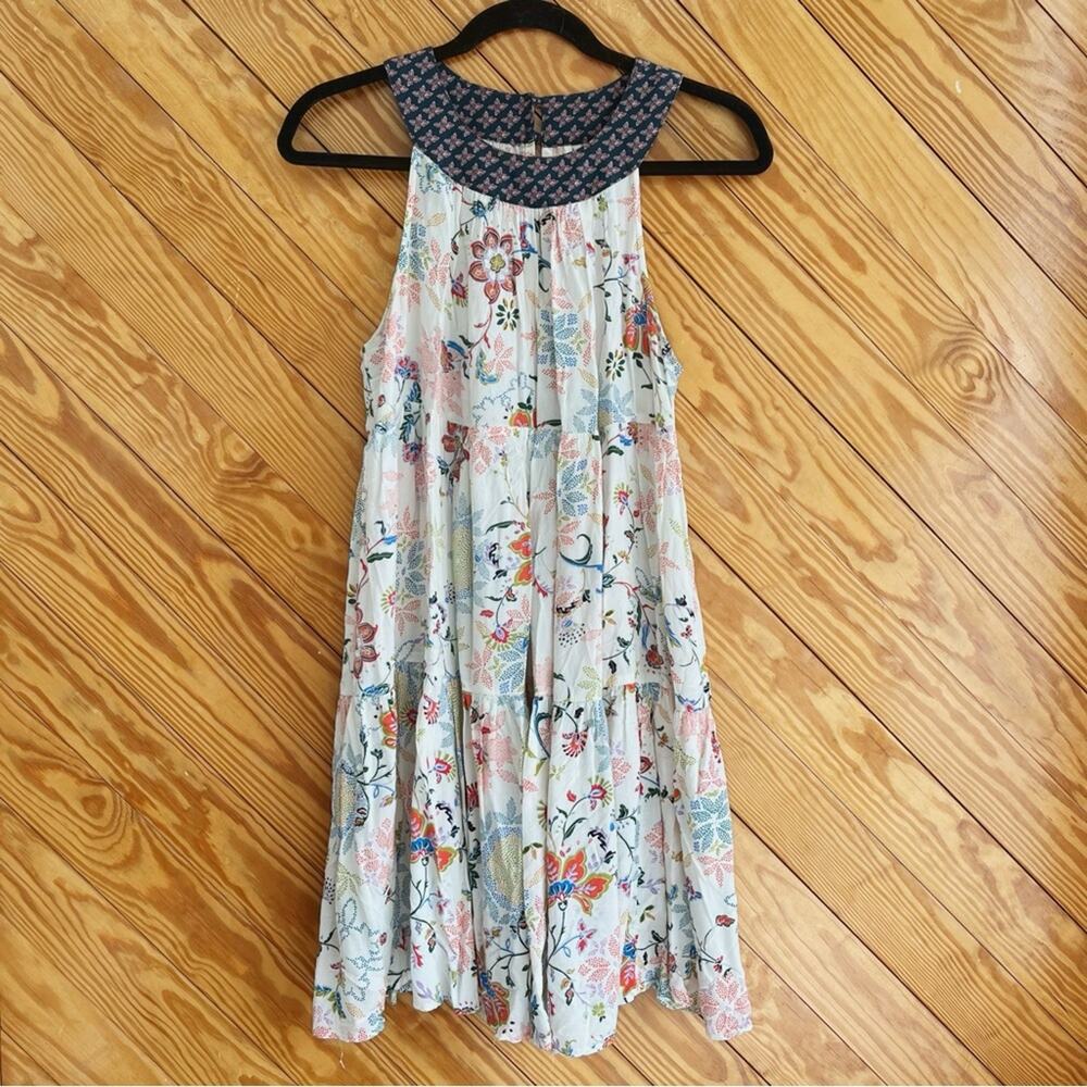 Anthropologie Floral Halter Swing Tunic Dress